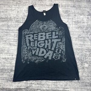 Vintage Rebel Eight Por Vida 2000s Tank Top Black Size XL